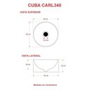 Ver imagem 4 de Kit 3 Cubas de Apoio Redonda BL34 34x34cm Lapimat Preto/Matte Fosca Compace