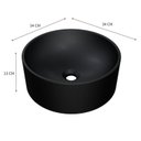 Ver imagem 3 de Kit 3 Cubas de Apoio Redonda BL34 34x34cm Lapimat Preto/Matte Fosca Compace