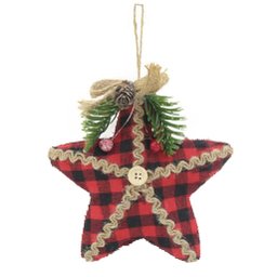 Kit 18 Enfeite Árvore Natal Pendente Natalino Estrela 15cm - 1