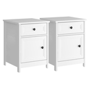 Ver imagem 1 de Kit 02 Mesas de Cabeceira 1 Porta e 1 Gaveta 45 Cm Dm112 Branco Dtall