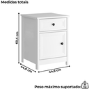 Ver imagem 3 de Kit 02 Mesas de Cabeceira 1 Porta e 1 Gaveta 45 Cm Dm112 Branco Dtall