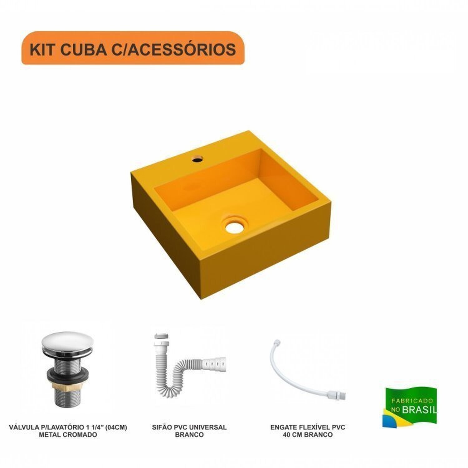 Kit 3 Cubas Q395 Válvula Click 1 1/2 Polegada Sifão Flexível Pvc Compace - 3