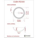 Ver imagem 3 de Kit 3 Cubas de Apoio para Banheiro R30w Redonda Compace