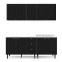 Ver imagem 3 de Cozinha Pérola com Rodapé 4 Peças Aéreos com 5 Portas, Balcão 2 Gavetas 3 Portas e Balcão 2 Portas Yescasa