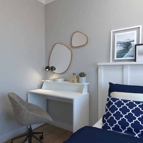 Mesa ou Escrivaninha para Home Office ou Escritório ou Quarto 100cm MDF Branco