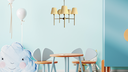Ver imagem 3 de Lustre Estilo Tocheiro 5 Braços Dourado com Cúpula Marfim