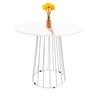 Mesa de Jantar Cone Redonda Raiada 0,80M com Tampo Laca Coverglass Tatu Bola Móveis Branco - 3