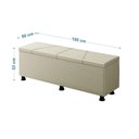 Ver imagem 4 de Baú Sapateira Estofada Casal King Size 195 Cm Júpiter Corino Skybox Bege