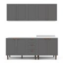 Ver imagem 3 de Cozinha Pérola com Rodapé 4 Peças Aéreos com 5 Portas, Balcão 2 Gavetas 3 Portas e Balcão 2 Portas Yescasa