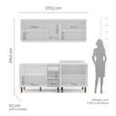 Ver imagem 4 de Cozinha Pérola com Rodapé 4 Peças Aéreos com 5 Portas, Balcão 2 Gavetas 3 Portas e Balcão 2 Portas Yescasa