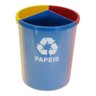 Lixeira Mix 25 Litros Coleta Seletiva com 3 Divisões Cor:azul/vermelho/cinza - 4