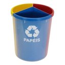 Ver imagem 4 de Lixeira Mix 25 Litros Coleta Seletiva com 3 Divisões Cor:azul/vermelho/cinza