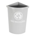 Ver imagem 3 de Lixeira Mix 25 Litros Coleta Seletiva com 3 Divisões Cor:azul/vermelho/cinza