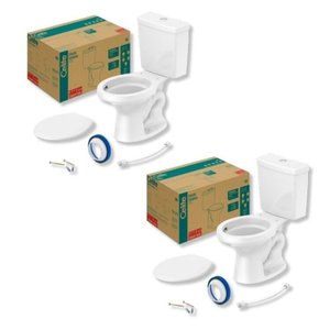 Kit 2 Vaso Sanitário com Caixa Acoplada 6l Uni Celite