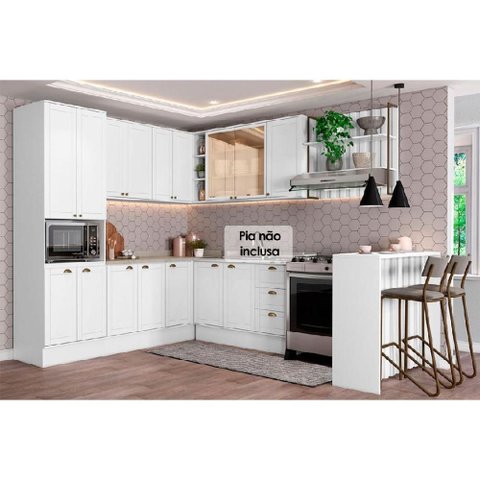 Kit Cozinha Modulada 9 Peças Bella (3aéreos+3balcões+1torrequente+1ilha+1complemento) C9p200