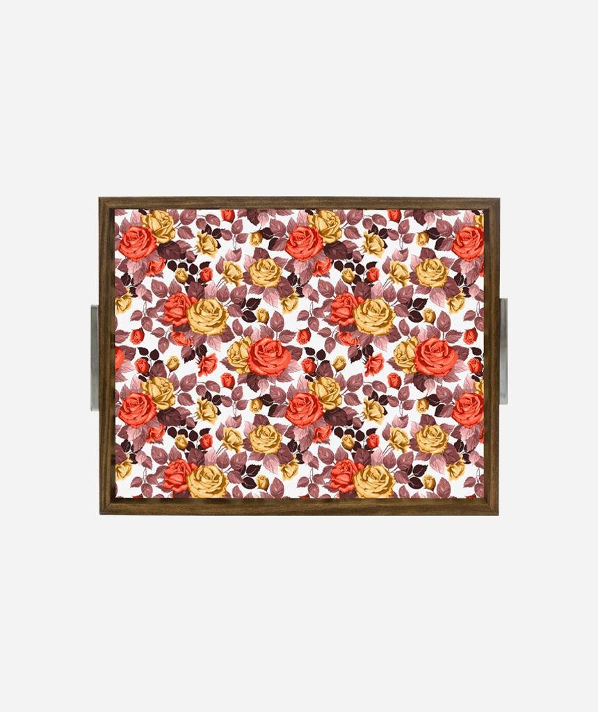 Bandeja Estampada 30X37 - Rosa Dourada - 1