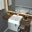 Ver imagem 1 de Kit 2 Cubas Xq355 Torneira Luxo 1195 Válvula Click 1 Polegada G Compace