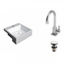 Ver imagem 2 de Kit 2 Cubas Xq355 Torneira Luxo 1195 Válvula Click 1 Polegada G Compace