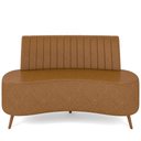 Ver imagem 3 de Sofá Chaise Living 2 Lugares 135cm para Sala Cayman K01 Sintético Caramelo - Lyam Decor