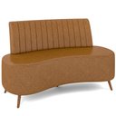 Ver imagem 1 de Sofá Chaise Living 2 Lugares 135cm para Sala Cayman K01 Sintético Caramelo - Lyam Decor