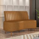Ver imagem 2 de Sofá Chaise Living 2 Lugares 135cm para Sala Cayman K01 Sintético Caramelo - Lyam Decor