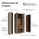 Ver imagem 4 de Guarda-Roupa Modulado 160 cm 4 Portas Rustic/Crema Neo Madesa