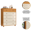Ver imagem 5 de Cômoda 4 Gavetas Premium Luxo Multiuso Vitoria Alta Moderna Quarto Organizadora Cor Off/carvalho