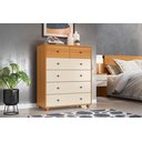 Ver imagem 2 de Cômoda 4 Gavetas Premium Luxo Multiuso Vitoria Alta Moderna Quarto Organizadora Cor Off/carvalho