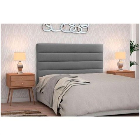 Cabeceira Solteiro Estofada Berlim Cinza -m&f Decor