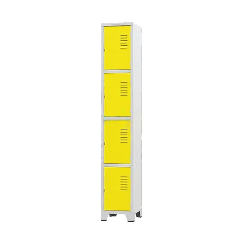 Armário Roupeiro De Aço Para Vestiário 4 Portas Locker Amarelo