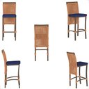 Ver imagem 5 de Mesa Bistrô e 2 Banquetas Roma Marrom Corda Náutica Estofado 10 Trama Original