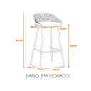 Ver imagem 4 de Kit com 2 Banquetas Monaco Assento em Polipropileno e Base em Aço Fratini