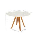 Ver imagem 2 de Mesa de Jantar Kappesberg em Madeira Maciça com Tampo de Vidro Off White 120cm