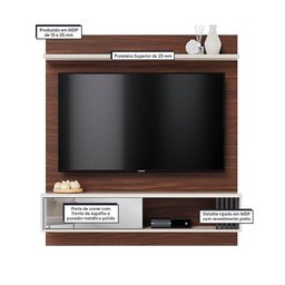 Painel para Tv Home Suspenso Ambiente Ilhéus Nogueira Real Off White Matte – Colibri - 4