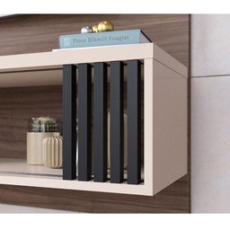 Painel para Tv Home Suspenso Ambiente Ilhéus Nogueira Real Off White Matte – Colibri - 7