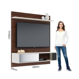 Painel para Tv Home Suspenso Ambiente Ilhéus Nogueira Real Off White Matte – Colibri - 3