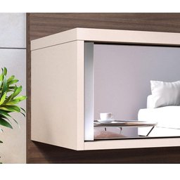 Painel para Tv Home Suspenso Ambiente Ilhéus Nogueira Real Off White Matte – Colibri - 6