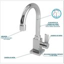 Ver mais imagens de Kit 3 Cubas Q45 Torneira Luxo 1195 Metal Válvula Click 1 Polegada G Sifão Pvc Flexível Compace