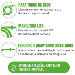 Mangueira De Jardim 25m Metros Reforçada Chata Antitorção + Torneira + Fita Veda Rosca | Ledmang - 3