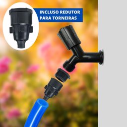 Mangueira De Jardim 25m Metros Reforçada Chata Antitorção + Torneira + Fita Veda Rosca | Ledmang - 7