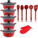Ver imagem 1 de Jogo Panelas Vermelho Cerâmica com Talher Javai Aal 16a24cm
