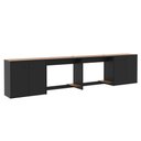 Ver imagem 3 de Conjunto de Escritório 4 Peças Noruega Office 2 Mesas e 2 Aparador Buffet - Via Nossa - Preto e