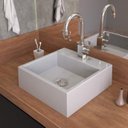 Ver imagem 1 de Kit 2 Cubas Q355 Torneira Luxo 1195 Metal Válvula Click 1 Polegada G Sifão Pvc Flexível Compace