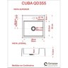Kit 2 Cubas Q355 Torneira Luxo 1195 Metal Válvula Click 1 Polegada G Sifão Pvc Flexível Compace - 9