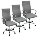 Ver imagem 1 de Kit 3 Cadeira Eames Esteirinha Presidente Escritório Alta 