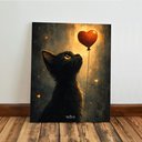 Ver imagem 4 de Kit3 Quadro Decorativo Gato Coração Quarto Casa Sala Moderno Qualidade Premium 40x28cm