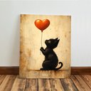 Ver imagem 6 de Kit3 Quadro Decorativo Gato Coração Quarto Casa Sala Moderno Qualidade Premium 40x28cm