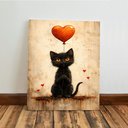 Ver imagem 5 de Kit3 Quadro Decorativo Gato Coração Quarto Casa Sala Moderno Qualidade Premium 40x28cm