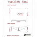 Ver imagem 6 de Kit 2 Cubas Ml44 com Torneira Link 1062 Metal e Válvula 1 Pol. Compace