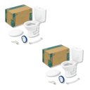 Ver imagem 1 de Kit 2 de Bacia com Caixa Acoplada 6 Litros Saveiro Branco Celite